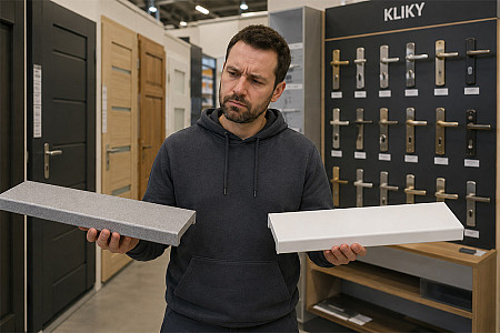 Muž vybírá parapet